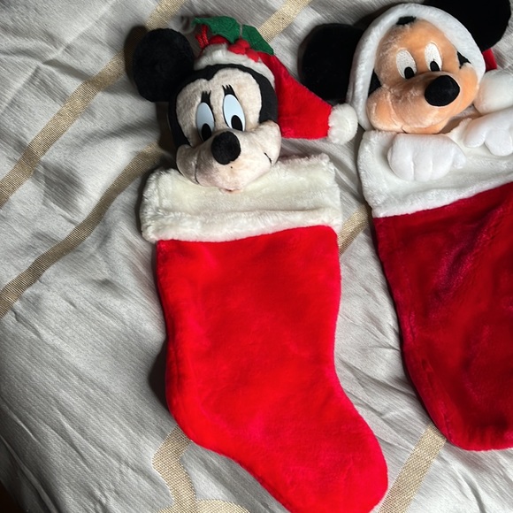 WDW Plush Stocking Mickey Mouse Santa and Minnie Mouse - Picture 10 of 13